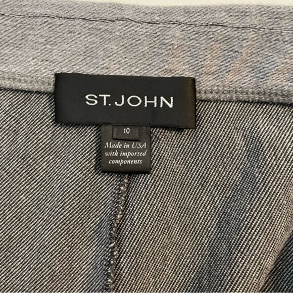 St. John grey slim ankle zip classy high rise trouser pants size 10 - Picture 8 of 9